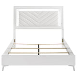 Cassia White High Gloss Queen LED Panel Bed - Ornate Home