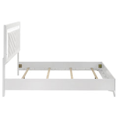 Cassia White High Gloss Queen LED Panel Bed - Ornate Home