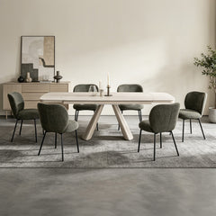 Cassian Cream Dining Table W/Ceramic Top - Ornate Home