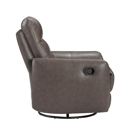 Cassian Dark Brown Swivel Glider Reclining Chair - Ornate Home