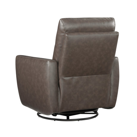 Cassian Dark Brown Swivel Glider Reclining Chair - Ornate Home