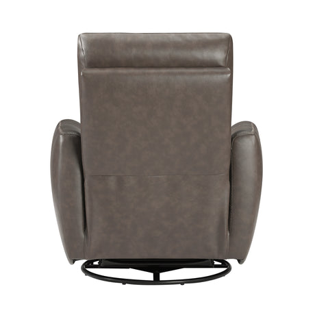 Cassian Dark Brown Swivel Glider Reclining Chair - Ornate Home