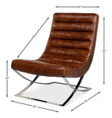 Cassino Brown Lounge Chair - Ornate Home