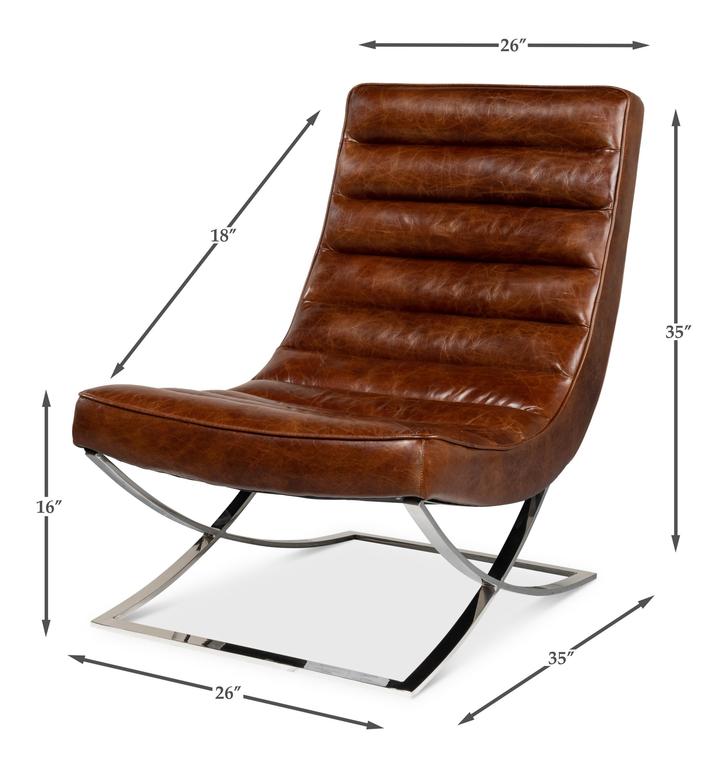 Cassino Brown Lounge Chair - Ornate Home