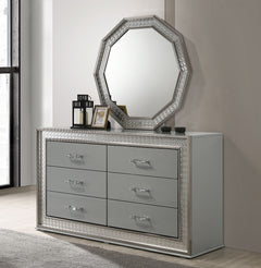 Cassiopeia Metallic Gray Mirror - Ornate Home