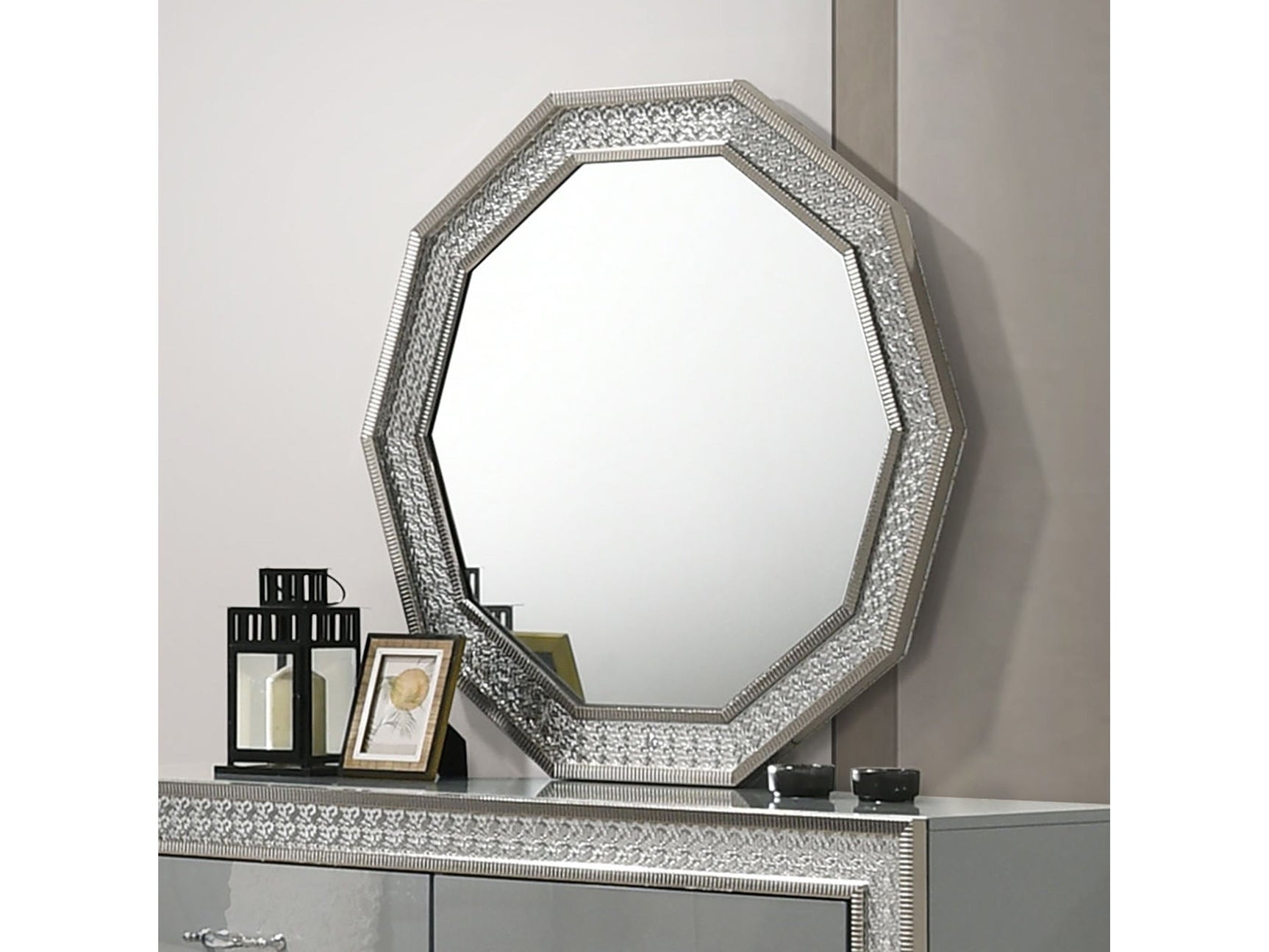 Cassiopeia Metallic Gray Mirror - Ornate Home