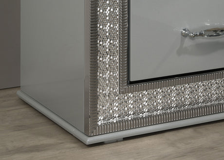 Cassiopeia Metallic Gray Nightstand - Ornate Home