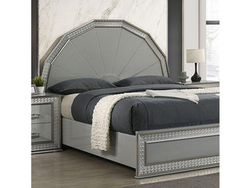 Cassiopeia Metallic Gray Queen Bed - Ornate Home
