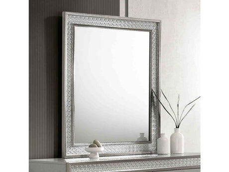 Cassiopeia Metallic Gray Rect Mirror - Ornate Home