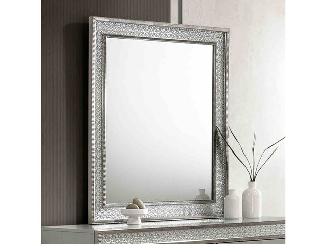 Cassiopeia Metallic Gray Rect Mirror - Ornate Home