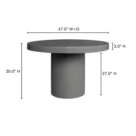Cassius Dark Grey Round Outdoor Dining Table - Ornate Home