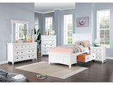Castile White 4 Pc. Twin Bedroom Set - Ornate Home