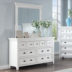 Castile White 5 Pc. Queen Bedroom Set w/ 2NS - Ornate Home