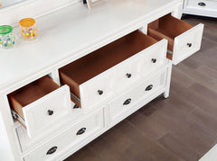 Castile White 5 Pc. Queen Bedroom Set w/ 2NS - Ornate Home