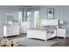 Castile White 5 Pc. Queen Bedroom Set w/ 2NS - Ornate Home