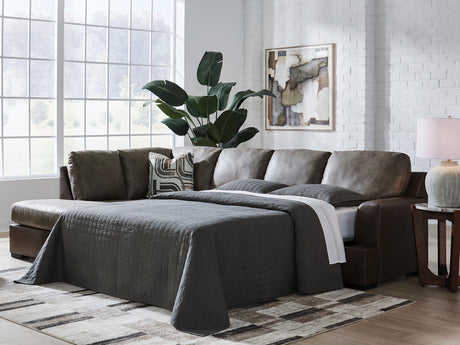 Castille Way Fossil 2-Piece Sleeper Sectional with Right Chaise - Ornate Home