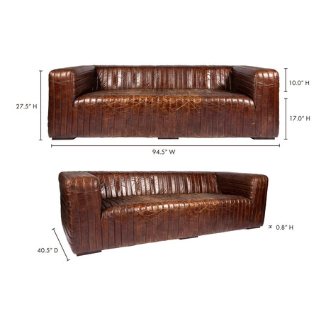 Castle Dark Brown Sofa - Ornate Home