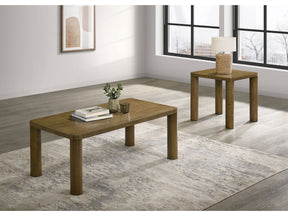 Castlewood Brown Oak 2-piece Cocktail Coffee Table Set - Ornate Home