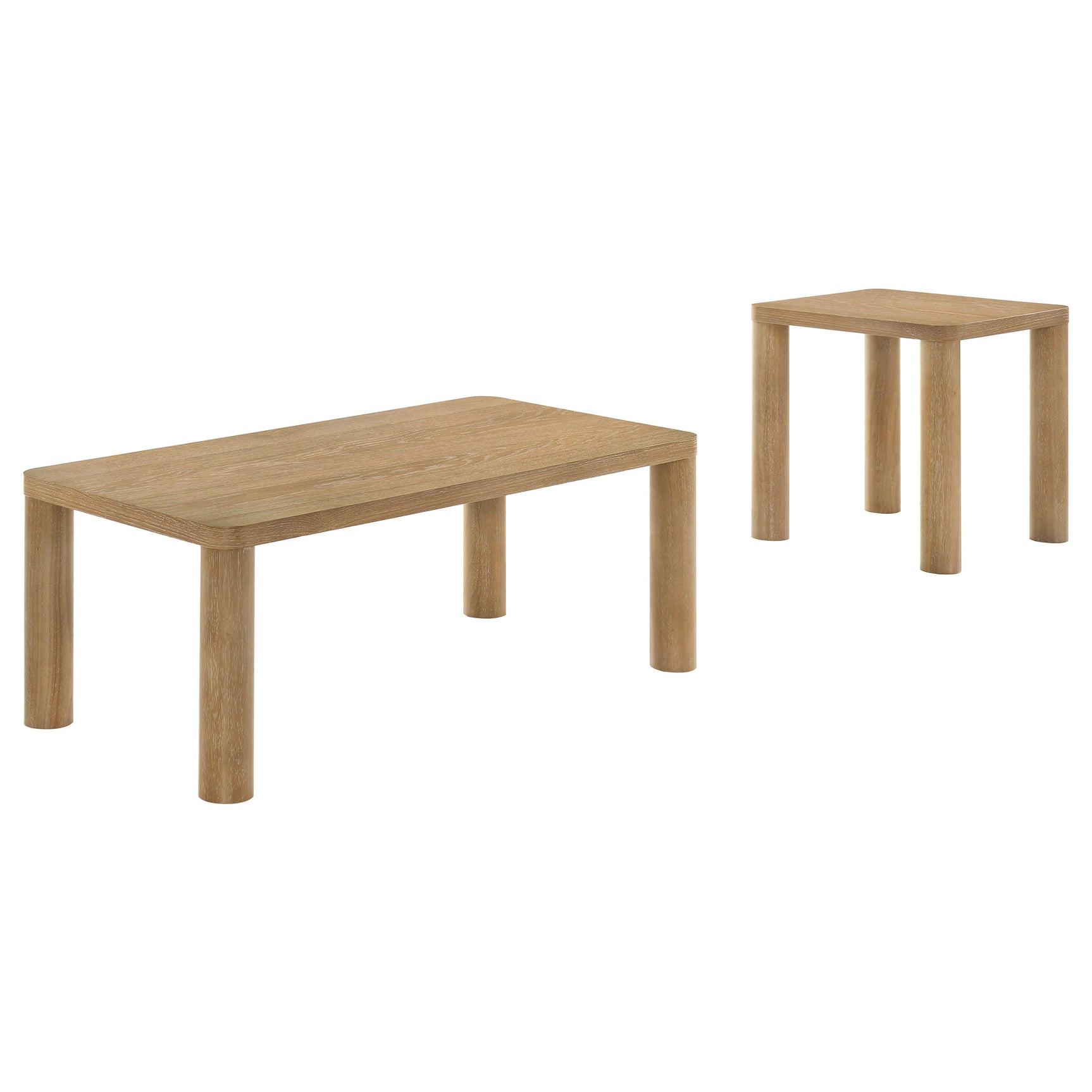 Castlewood Washed Oak 2-piece Cocktail Coffee Table Set - Ornate Home