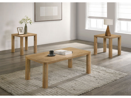 Castlewood Washed Oak 3-piece Cocktail Coffee Table Set - Ornate Home