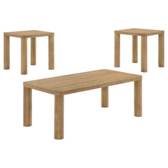 Castlewood Washed Oak 3-piece Cocktail Coffee Table Set - Ornate Home