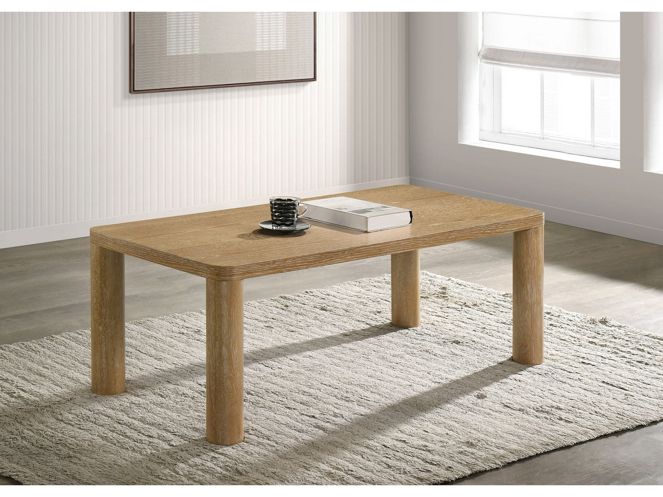 Castlewood Washed Oak Engineered Wood Cocktail Coffee Table - Ornate Home