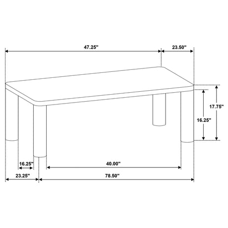 Castlewood Washed Oak Engineered Wood Cocktail Coffee Table - Ornate Home