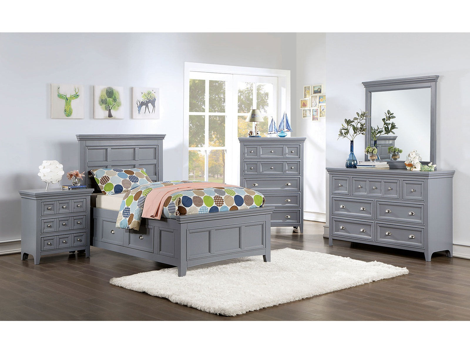 Castlile Gray 4 Pc. Twin Bedroom Set - Ornate Home