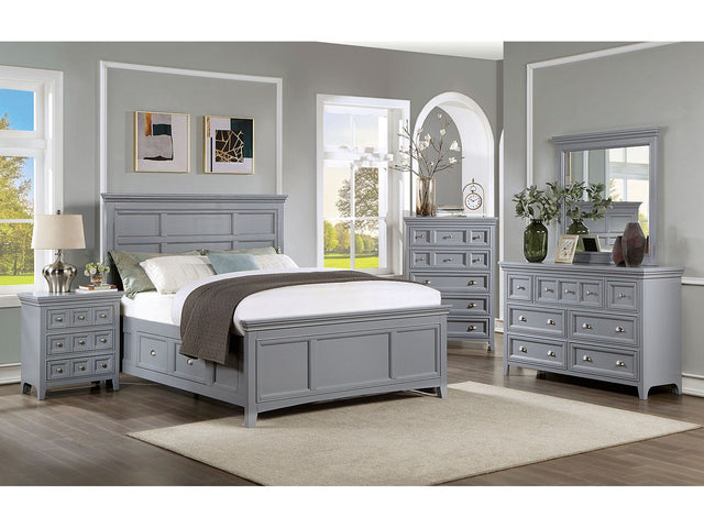 Castlile Gray 5 Pc. Queen Bedroom Set w/ 2NS - Ornate Home