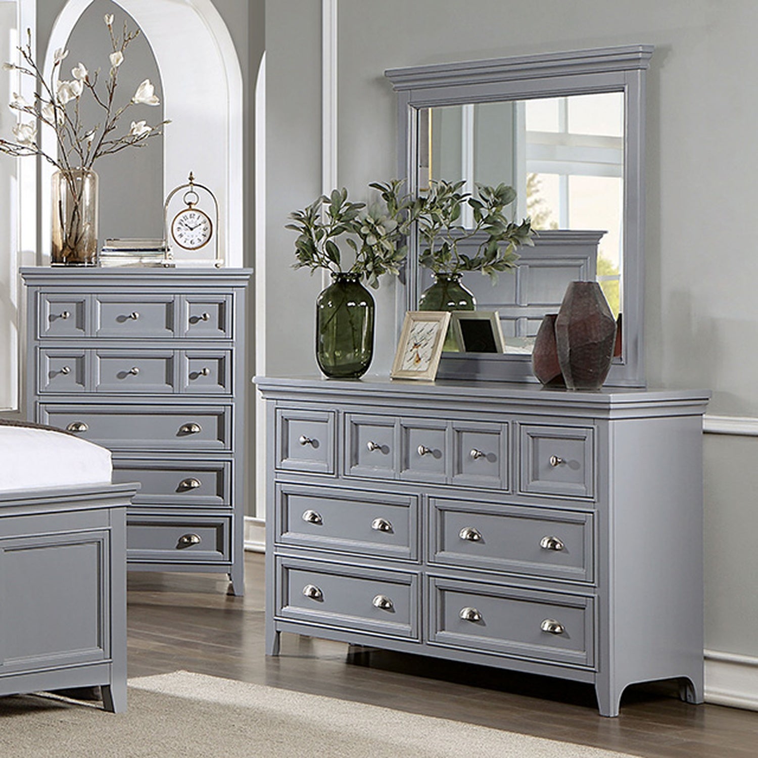 Castlile Gray Mirror - Ornate Home