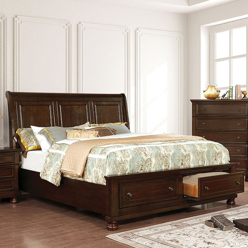 Castor Brown Cherry Queen Bed - Ornate Home