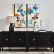 Casual Moments Multicolor Framed Abstract Art (Set of 2) - Ornate Home