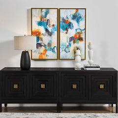 Casual Moments Multicolor Framed Abstract Art (Set of 2) - Ornate Home
