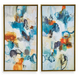 Casual Moments Multicolor Framed Abstract Art (Set of 2) - Ornate Home