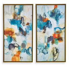 Casual Moments Multicolor Framed Abstract Art (Set of 2) - Ornate Home