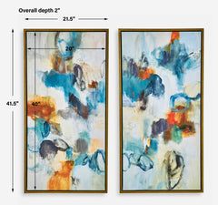 Casual Moments Multicolor Framed Abstract Art (Set of 2) - Ornate Home