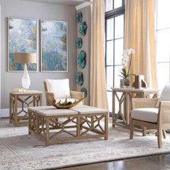 Catali Ivory Stone Console Table - Ornate Home