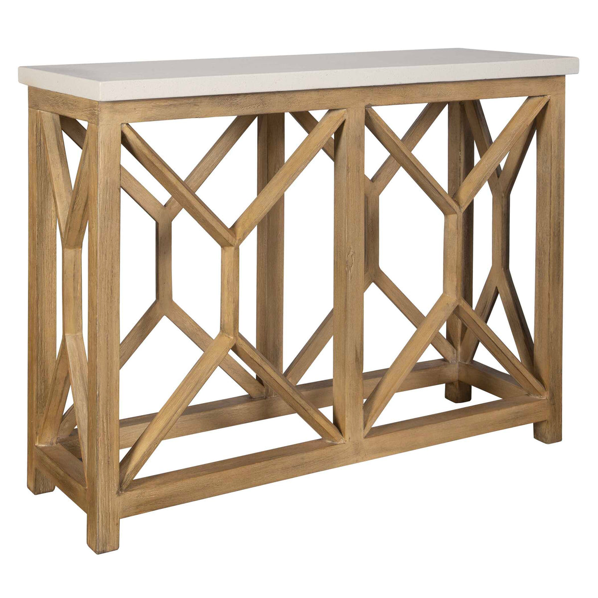 Catali Ivory Stone Console Table - Ornate Home