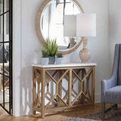Catali Ivory Stone Console Table - Ornate Home