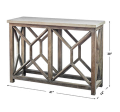 Catali Ivory Stone Console Table - Ornate Home