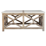 Catali White/Woodtone Stone Coffee Table - Ornate Home