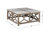 Catali White/Woodtone Stone Coffee Table - Ornate Home