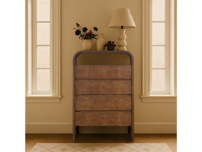 Catalina Brown Wood And Veneer Chest - Ornate Home