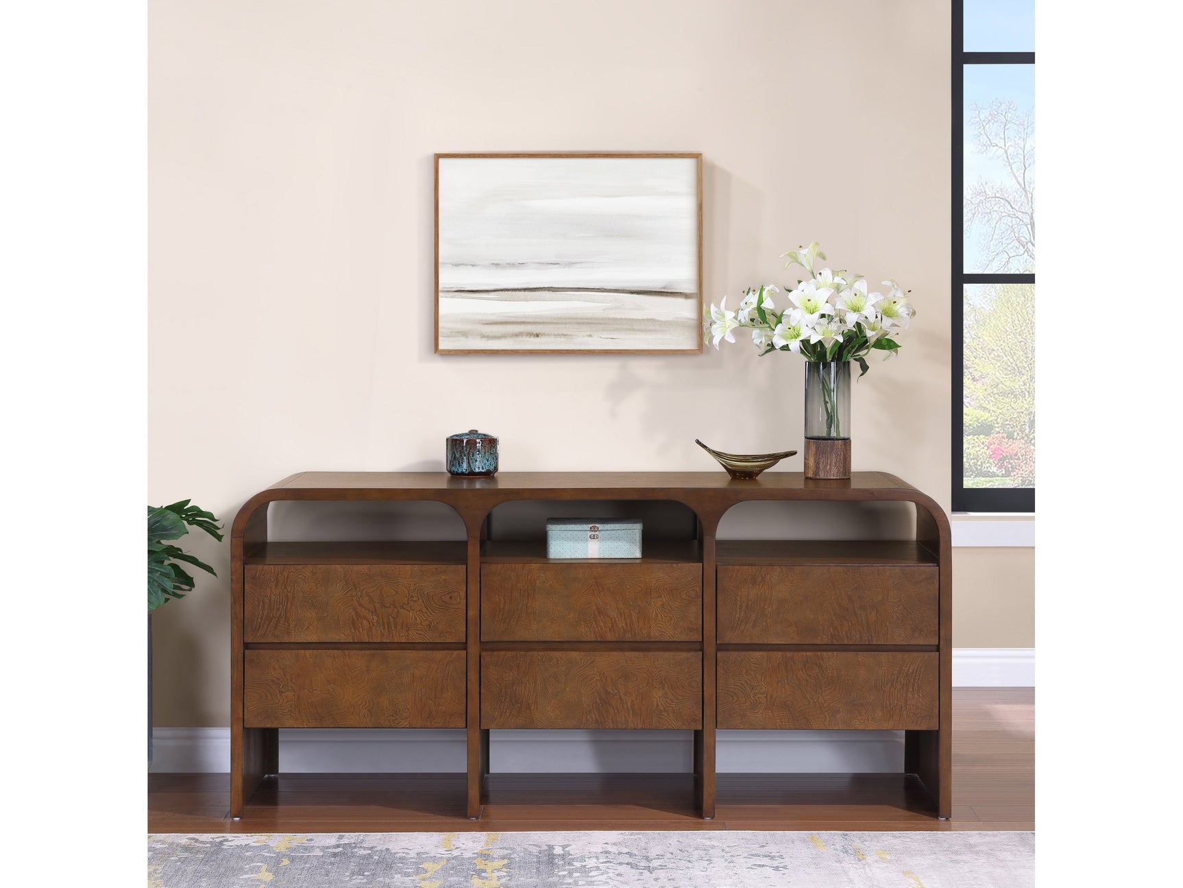 Catalina Brown Wood And Veneer Dresser - Ornate Home