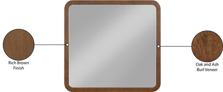 Catalina Brown Wood And Veneer Mirror - Ornate Home