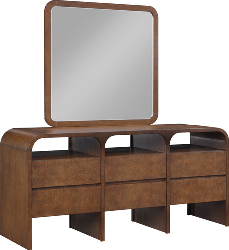 Catalina Brown Wood And Veneer Mirror - Ornate Home