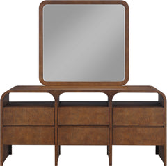 Catalina Brown Wood And Veneer Mirror - Ornate Home