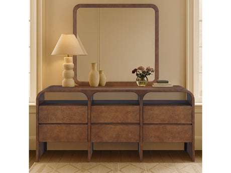 Catalina Brown Wood And Veneer Mirror - Ornate Home