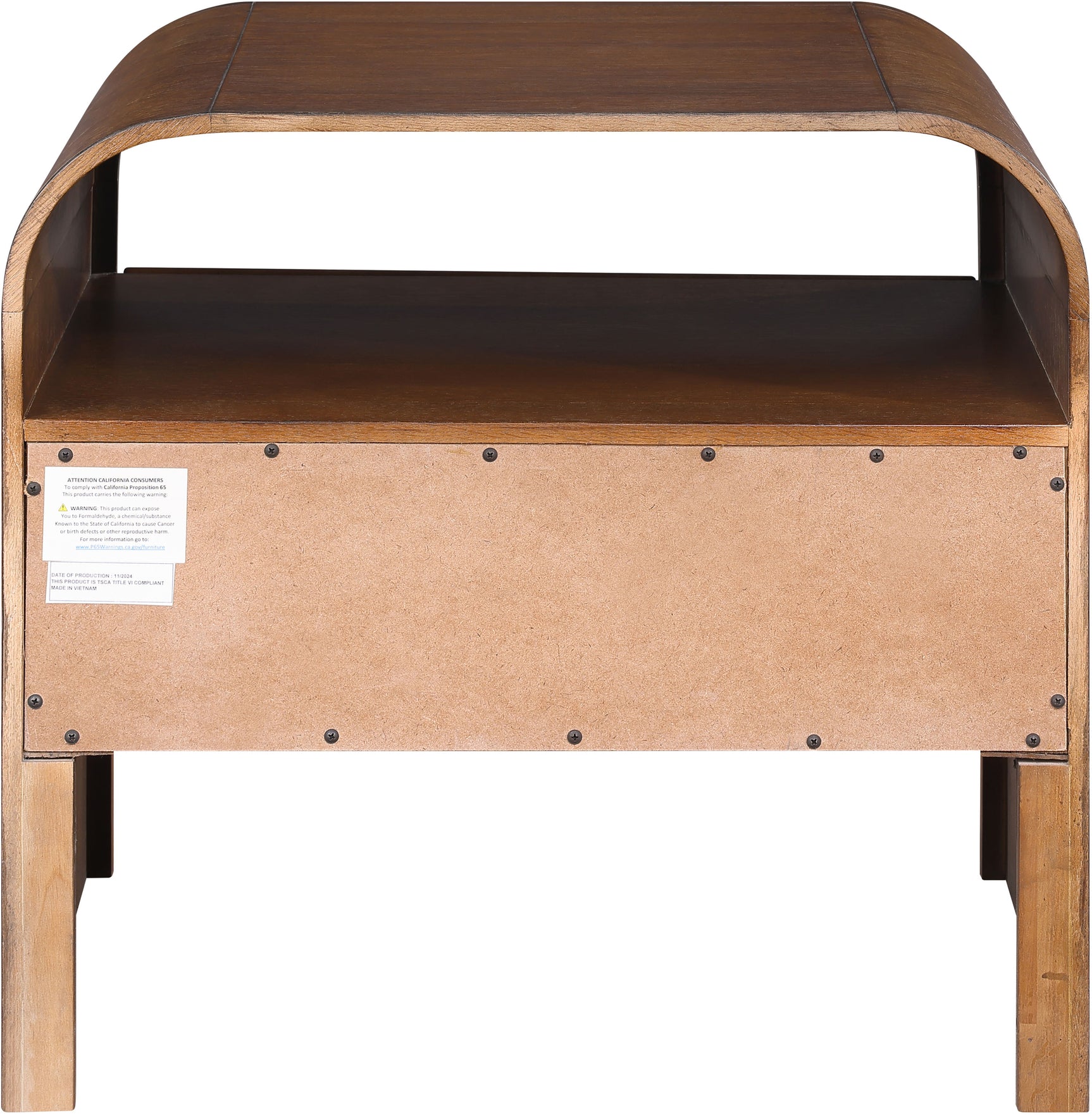 Catalina Brown Wood And Veneer Nightstand - Ornate Home