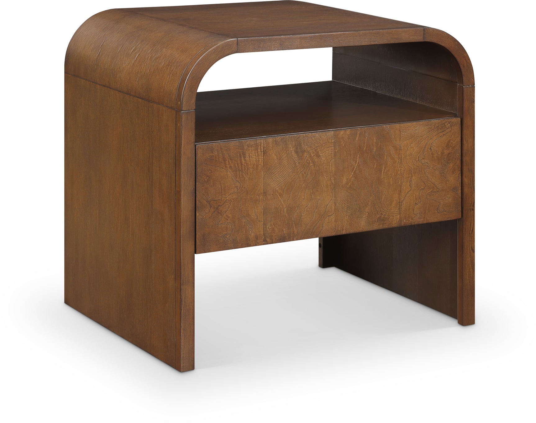 Catalina Brown Wood And Veneer Nightstand - Ornate Home